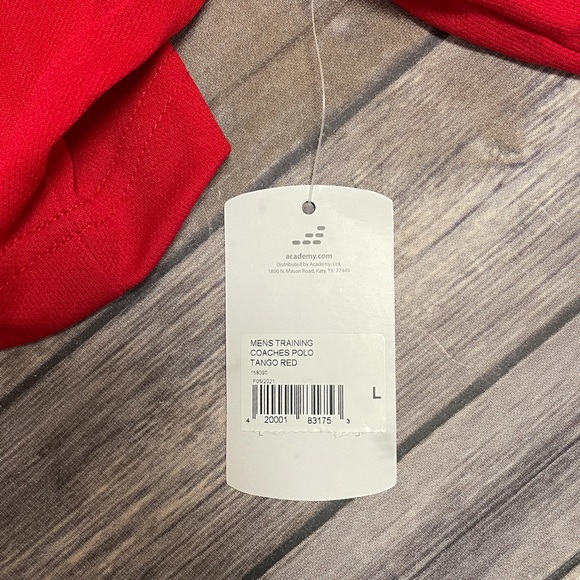 BCG Mens Tango Red Training Coaches Short Sleeve Textured Polo Shirt NWT Large - Picture 7 of 9